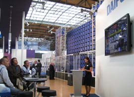 ダイフクの高い技術力と多様なニーズにこたえてきた総合力をアピール。