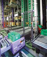 アマノ株式会社殿　パーツセンターに導入されたFSとSTV。奥側はCS。